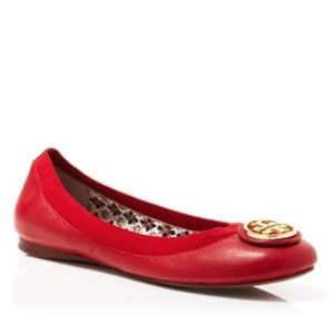 MakeAnOffer Tory Burch Caroline Flats Red EUC